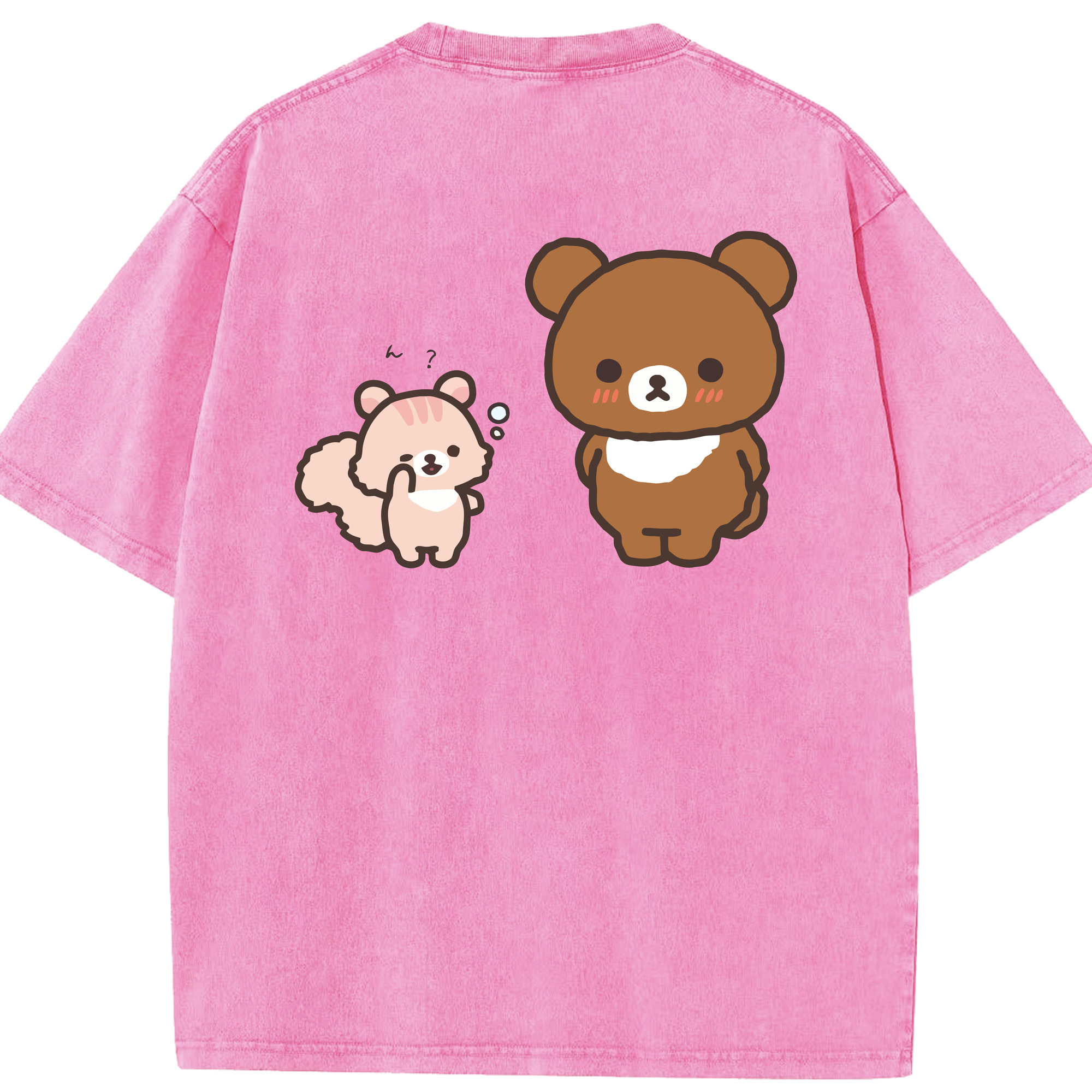 （画像用） リラックマ リラックマ キイロイトリ Rilakkuma Korilakkuma Kiiroitori 綿100% ヴィンテージ風 半袖Tシャツ（背面プリント）